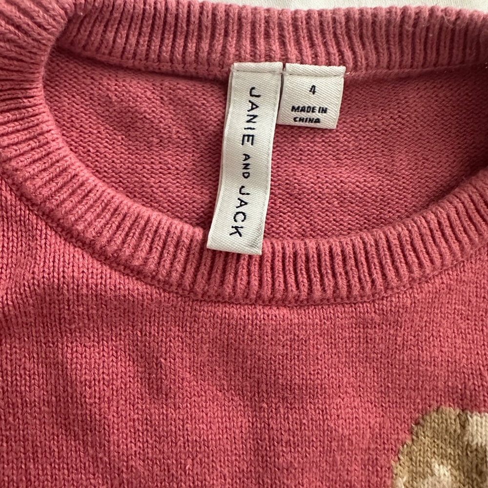 Janie & Jack Girls Size 4 Pink Sweater - Picture 2 of 4